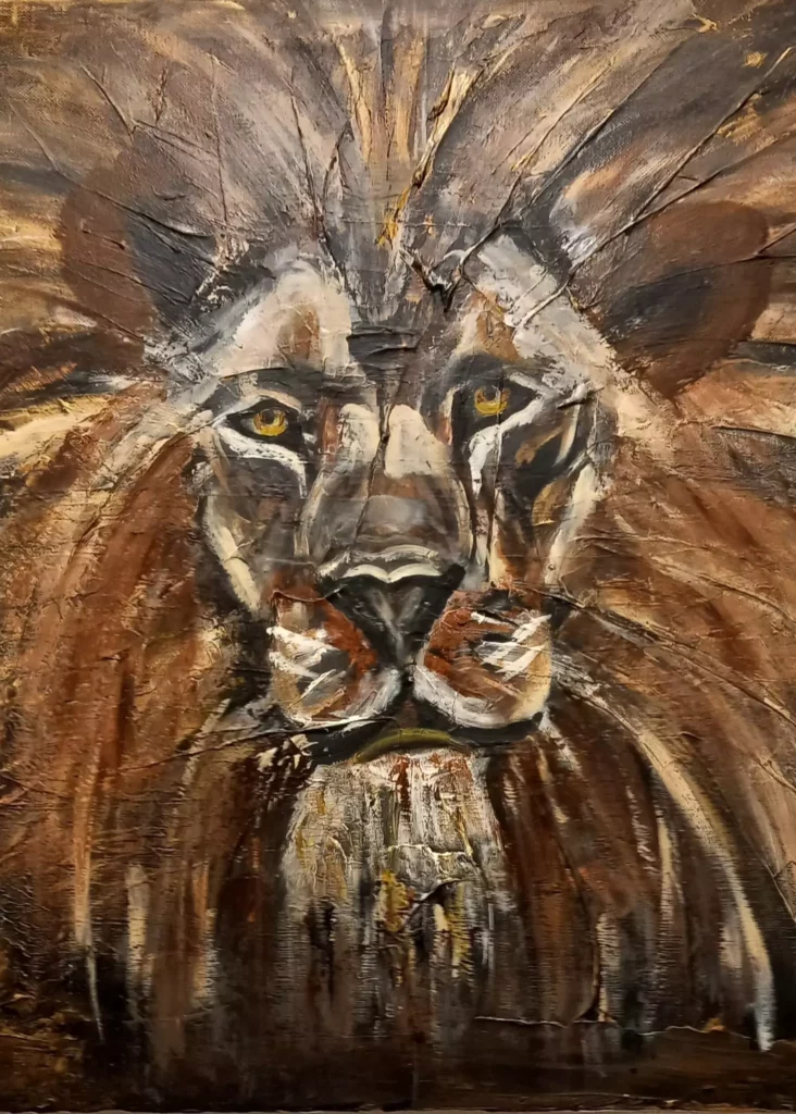 Peinture d'une gueule de lion